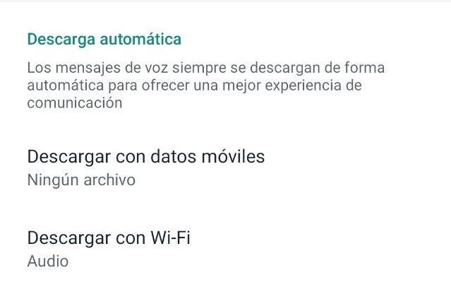 Desactivar la descarga automática con datos en Whatsapp.