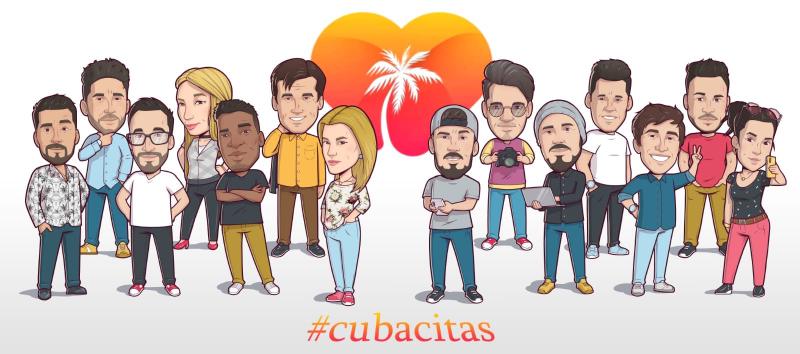 El equipo de Cubacitas en una caricatura difundida en sus redes sociales