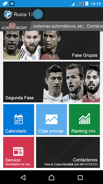 Captura de pantalla de la app cubana para Rusia 2018