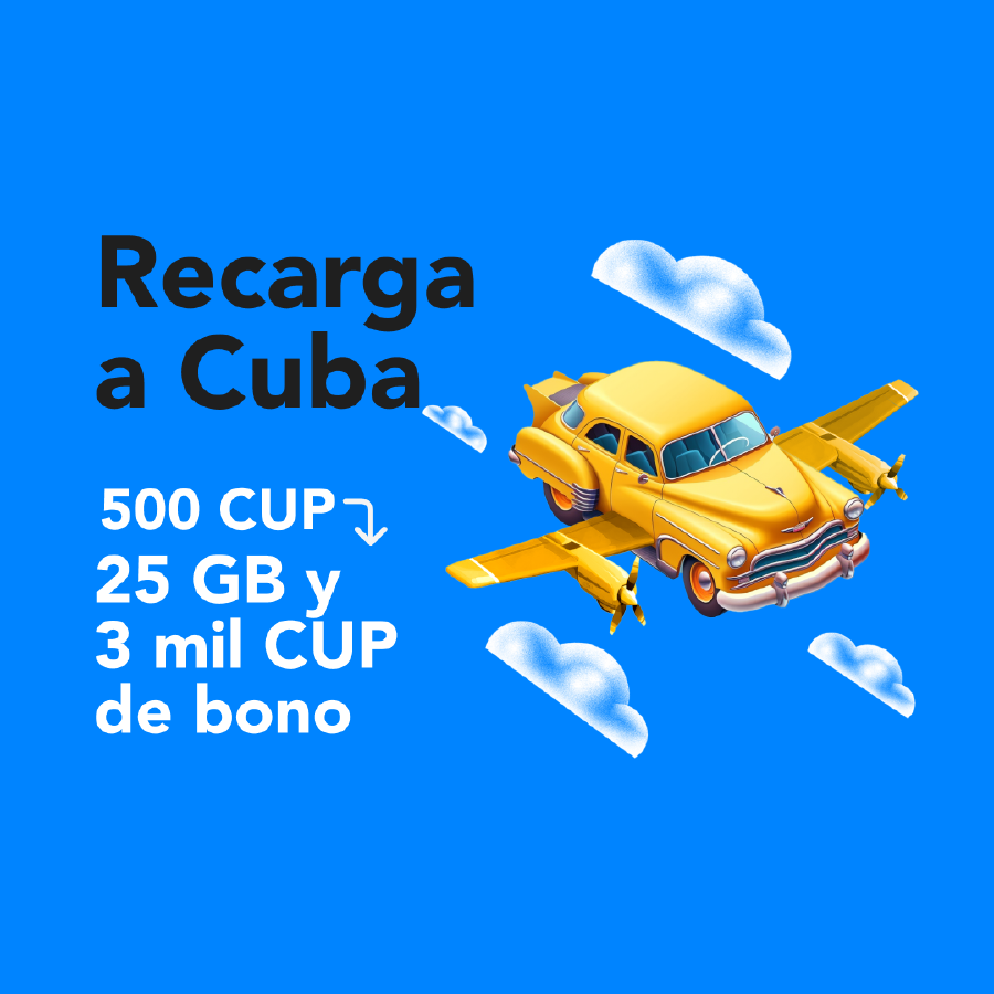 Bono de 25 GB + 3 mil CUP con datos móviles gratis en la madrugada