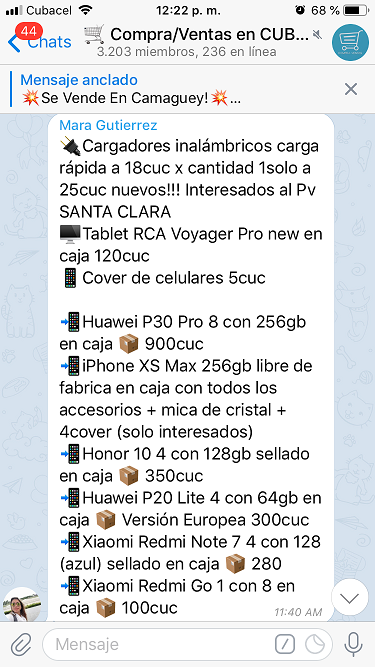 Capturas de pantalla del grupo Compra Venta