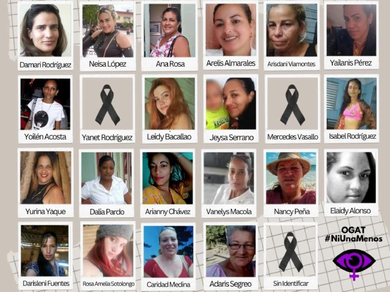 Algunas de las mujeres asesinadas en Cuba durante el 2023