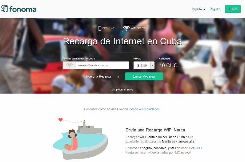 Recarga tu cuenta Nauta con Fonoma