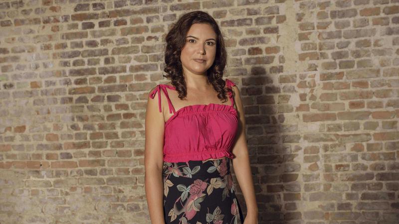 Raquel Janero, cofundadora de Dador, lleva una saya de la marca