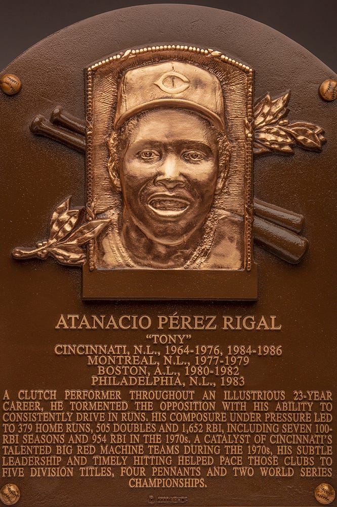 Placa de Tony Pérez en Cooperstown