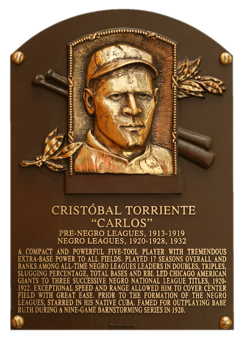 Placa de Cristobal Carlos Torriente en el Salón de la Fama
