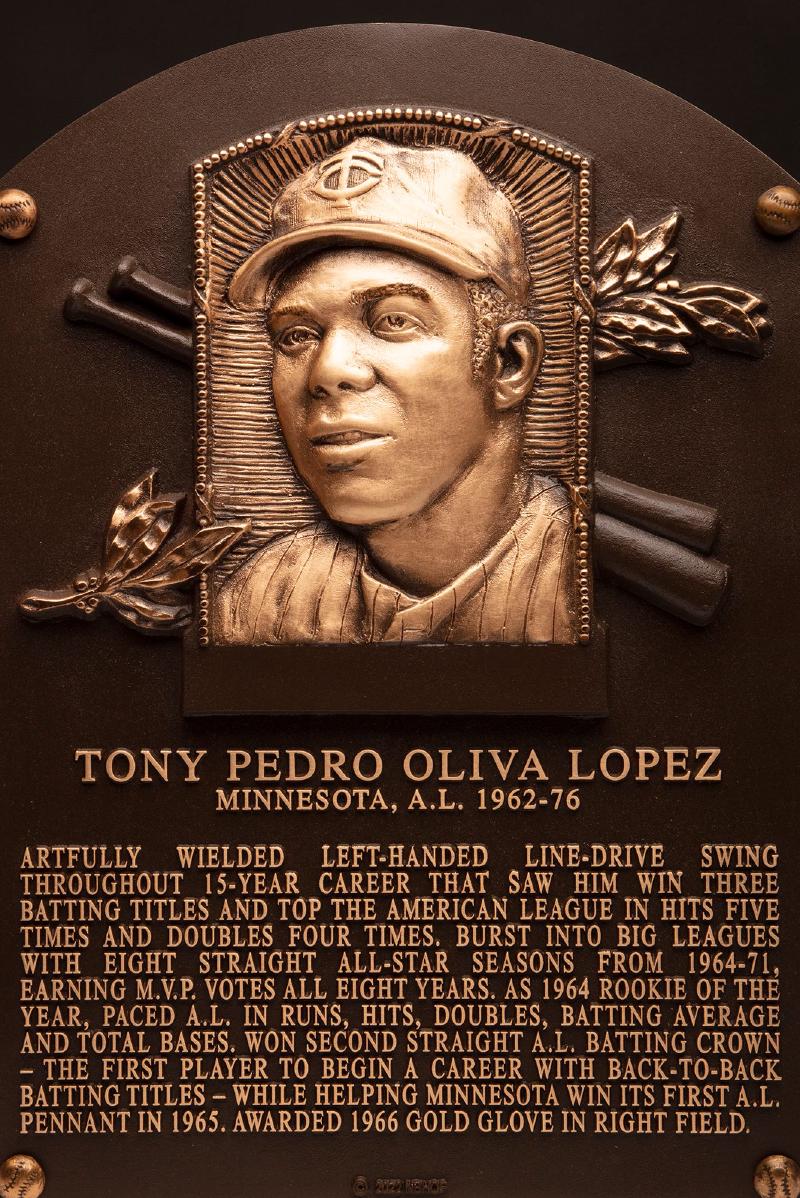 Placa de Tony Oliva en el Salón de la Fama