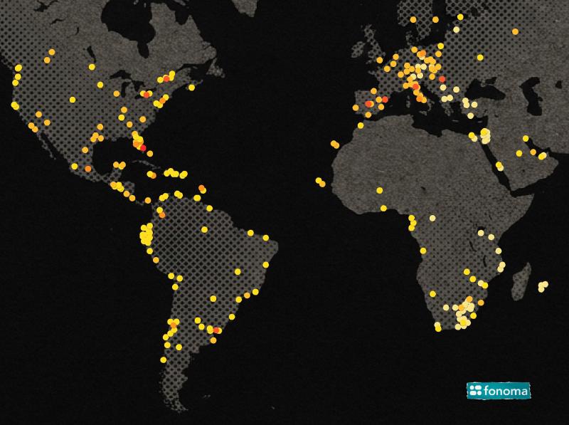 Top 20 de ciudades que más recargas envían a Cuba