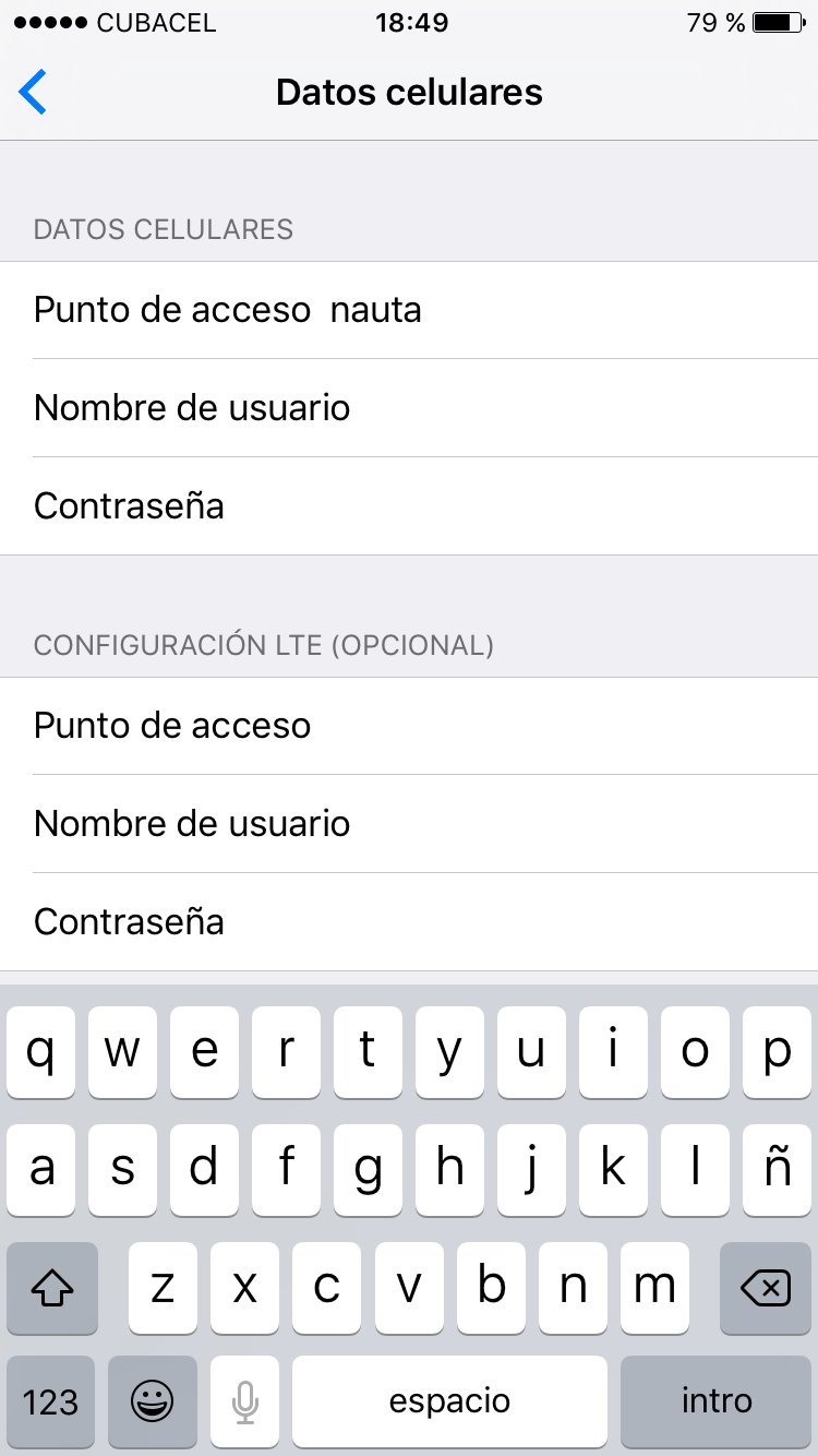 Infografía sobre Pasos para configurar una cuenta Nauta en iOS