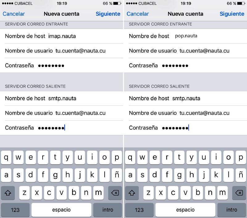 Infografía sobre Pasos para configurar una cuenta Nauta en iOS