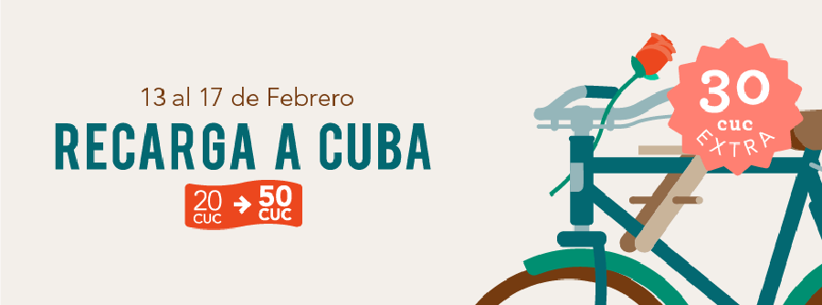 Promoción ETECSA + 30 CUC bono para recargar celulares en Cuba (13–17 de febrero de 2017)