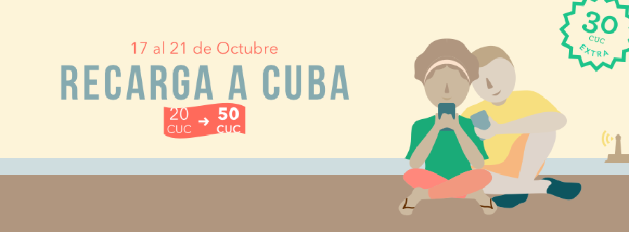 Promoción ETECSA + 30 CUC bono para recargar celulares en Cuba (17–21 de octubre de 2016)