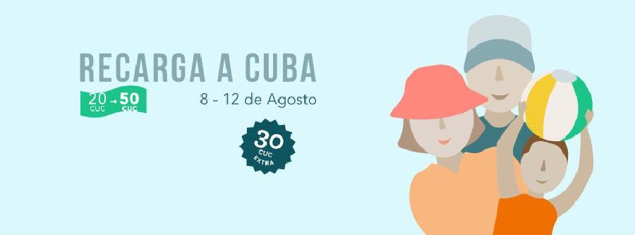 Promoción ETECSA + 30 CUC bono para recargar celulares en Cuba (8–12 de agosto de 2016)