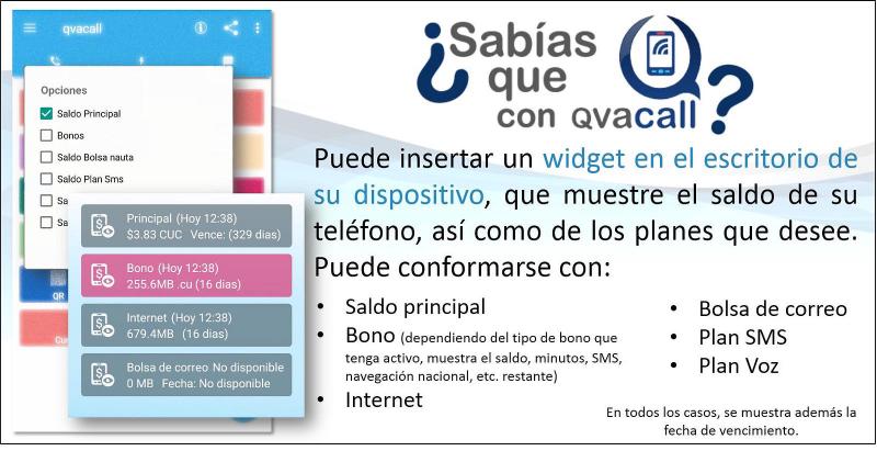 El widget de Qvacall es una propuesta para tener a la mano toda la información sobre tu consumo móvil