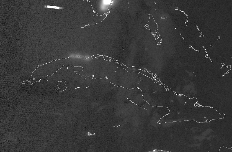 Imagen satelital de Cuba el 28 de septiembre a las 2:15am