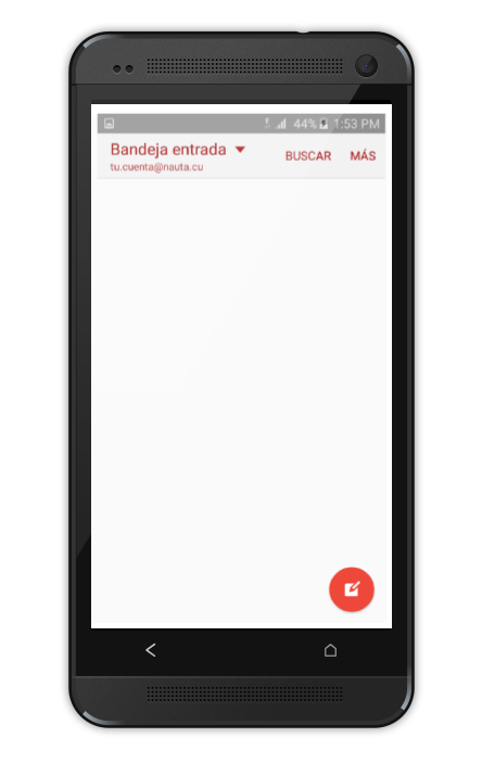 Bandeja de entrada del correo Nauta en Android