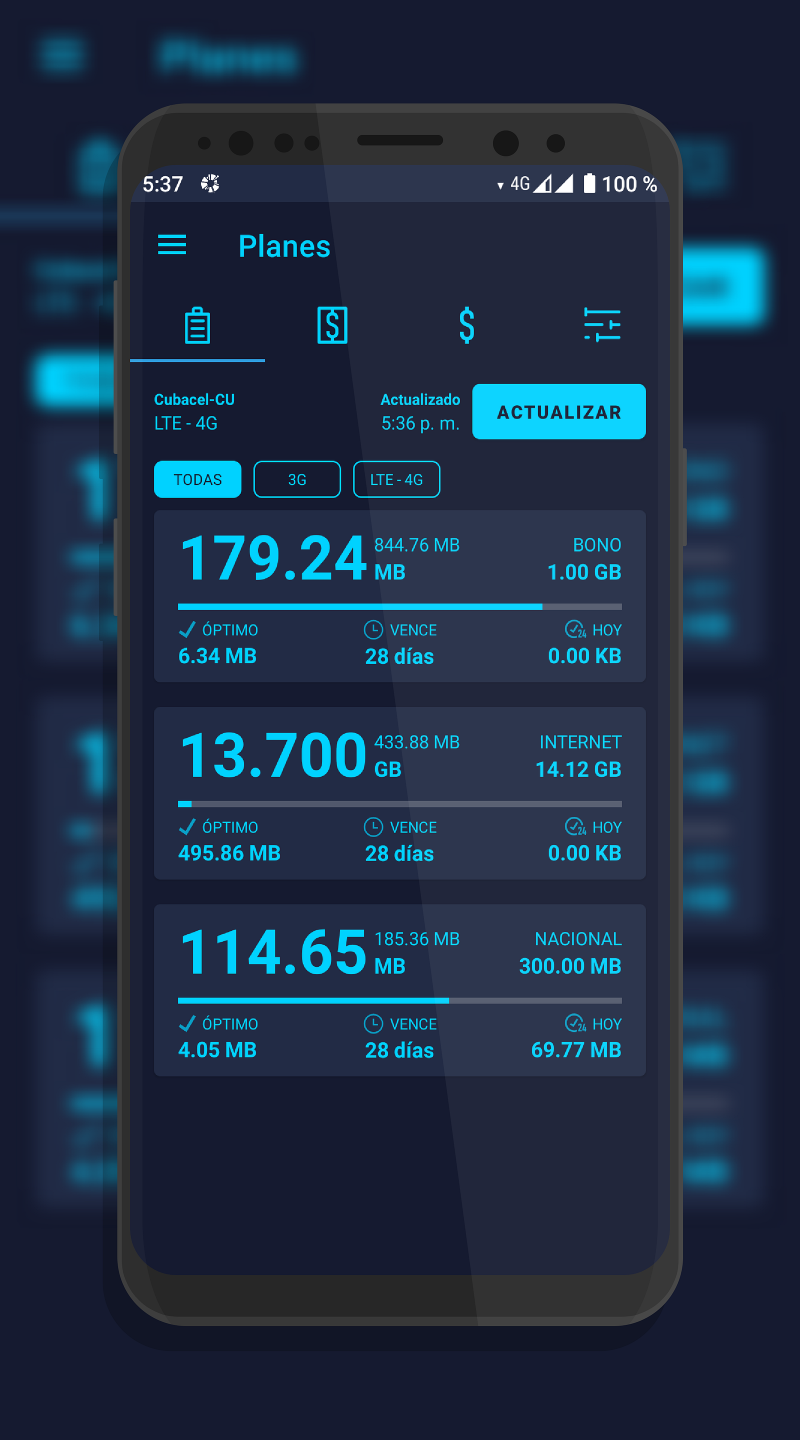 La app ayuda al control del uso de datos. Imagen cortesía del entrevistado.